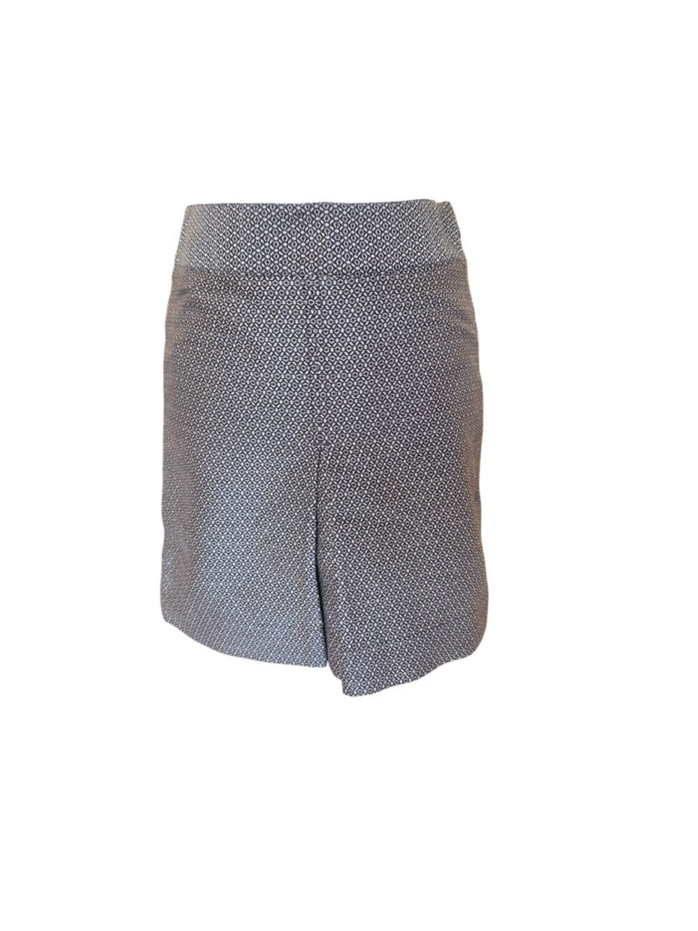 Ann Taylor LOFT Petites 0P Brown Geometric Jacquard Mini Skirt Cotton Slit Work